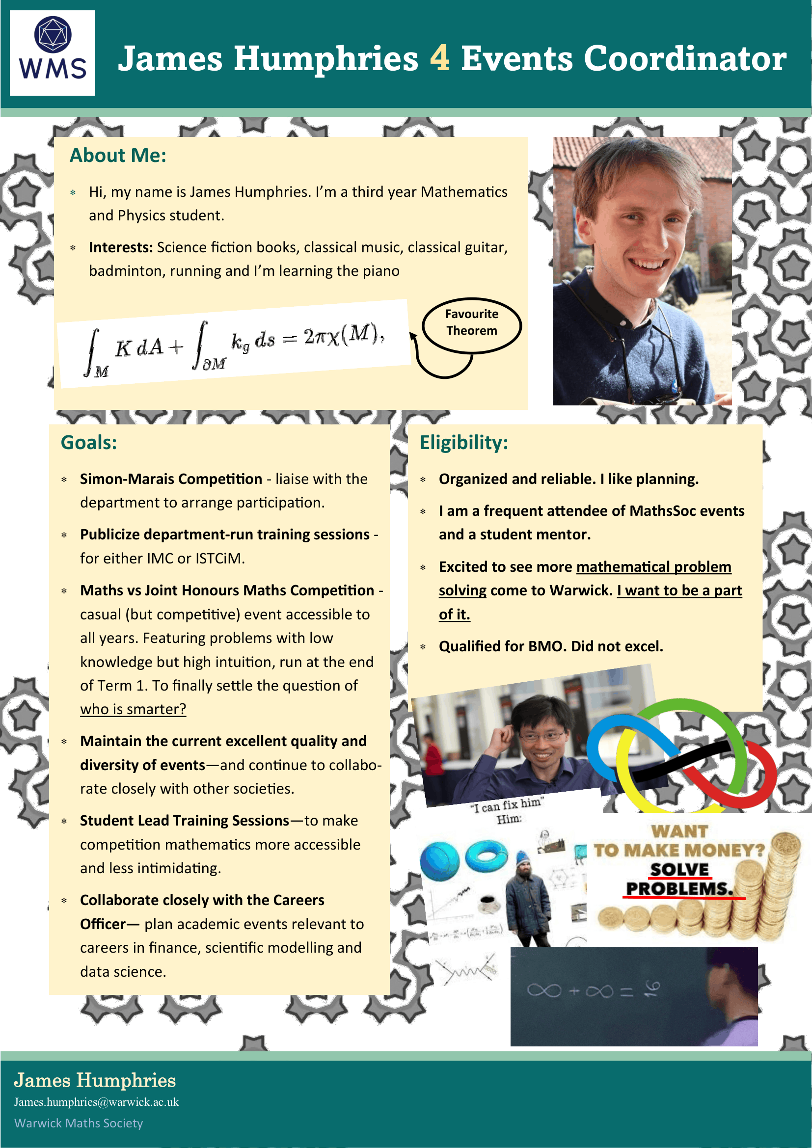 James Humphries (Academic Events Coordinator)